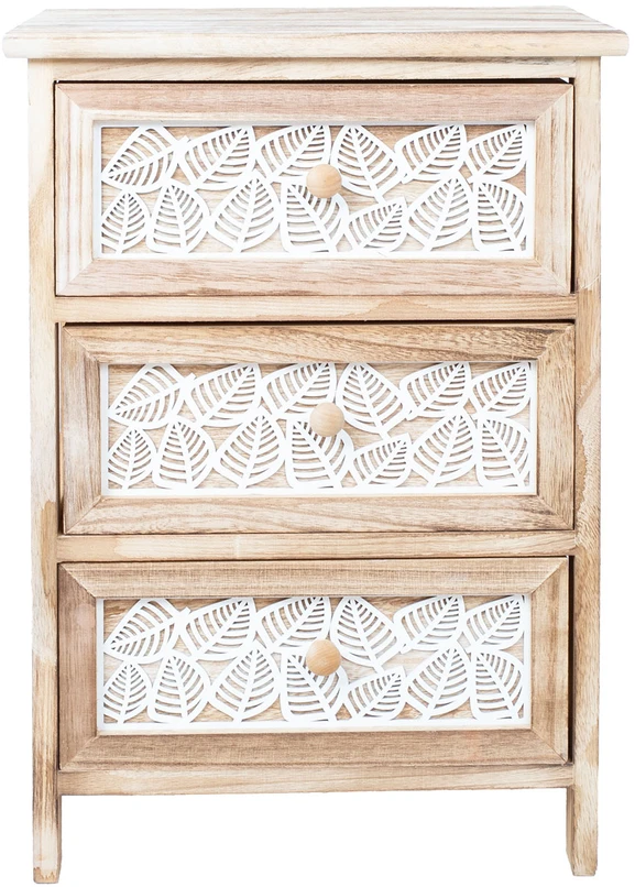 Home4You Komoda KASEKE su 3 daiktadėžėmis 40x29x58cm, natūrali