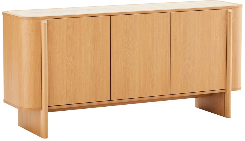 TV staliukas Home4You Indauja MORBEN 160x42xA75cm, melaminas su ąžuolo dekoru