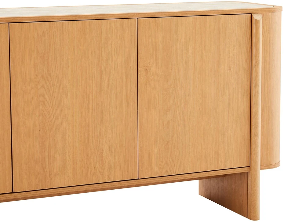 TV staliukas Home4You Indauja MORBEN 160x42xA75cm, melaminas su ąžuolo dekoru