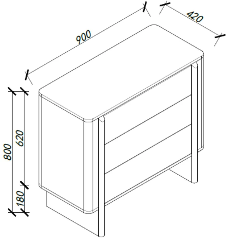 TV staliukas Home4You Indauja MORBEN 90x42x80 cm, melaminas su ąžuolo dekoru