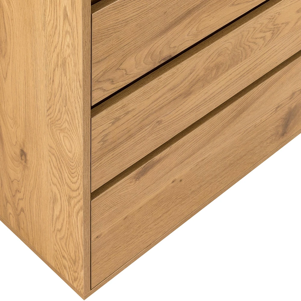 Home4You Side board SACHA 75x40xH89cm, melamine with oak decor