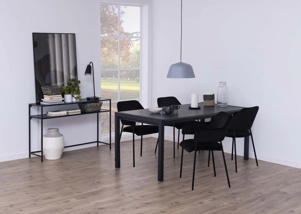 Fotelis Home4You Actona Konsole Seaford Slim juoda