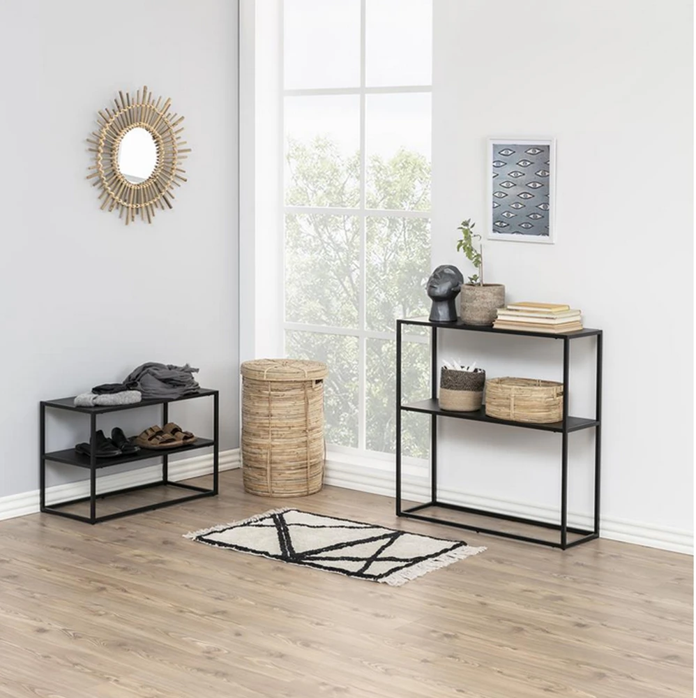 Fotelis Home4You Konsolinis staliukas NEWTON 79,5x26xH80,5cm, juodas