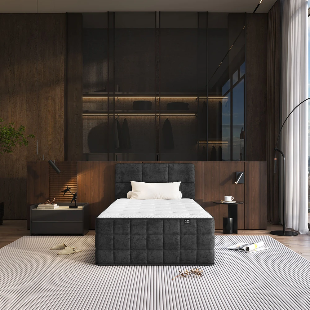 Home4You „Continental“ lova „EVENING ZONE“, 120 x 200 cm, tamsiai pilka