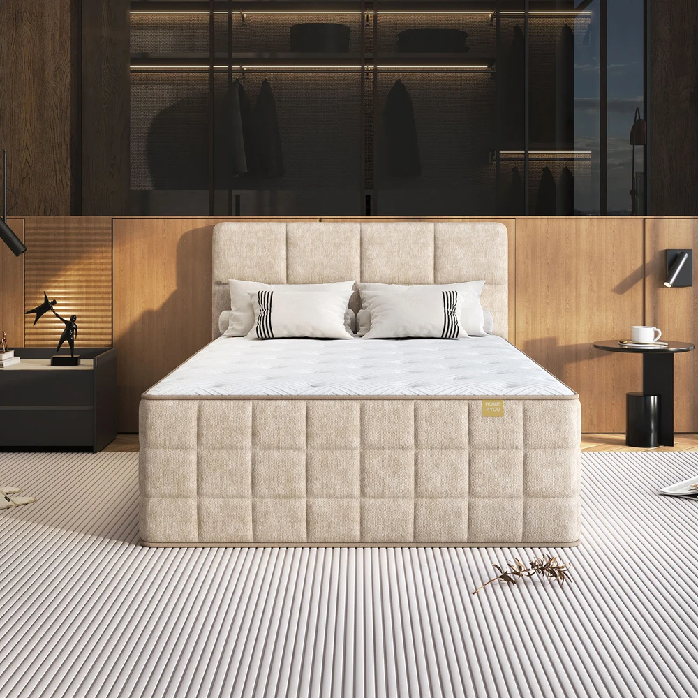Home4You „Continental“ lova „EVENING ZONE“, 140×200 cm, smėlio spalvos