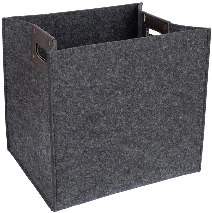 Home4You Pintinė MAX FELT-1 40x32xH37 cm, tamsiai pilkas veltinis, su poliuretanu dengtomis šoninėmis skylutėmis