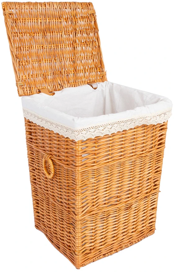 Home4You Pintinė MAX-2 37x32xH52 cm, pinta, spalva: šviesiai ruda, audinys su nėriniu