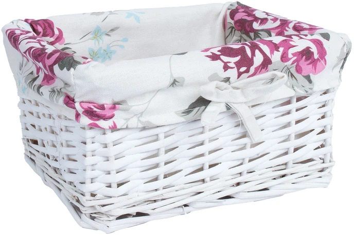 Home4You Pintinė MAX-5 24x18xH12 cm, pinta, spalva: balta, su audiniu