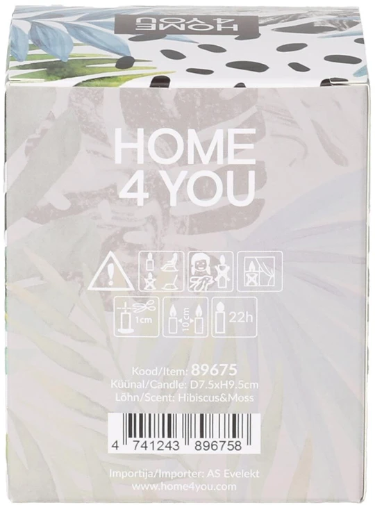 Home4You Žvakė „PURE BOTANICS“, D7,5 x H9,5 cm, „Hibiscus&amp;Moss“