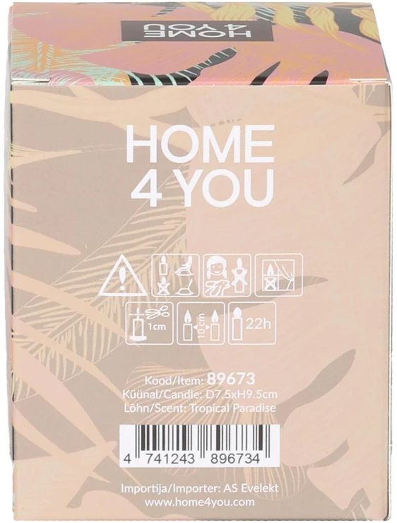 Home4You Žvakė „PURE BOTANICS“, D7,5 x H9,5 cm, „Tropinis rojus“