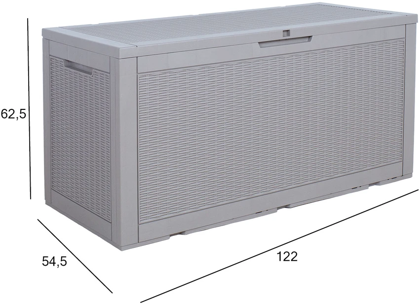 Home4You Storage box SAYA 122x54,5x63cm/380L, pilkas plastikas