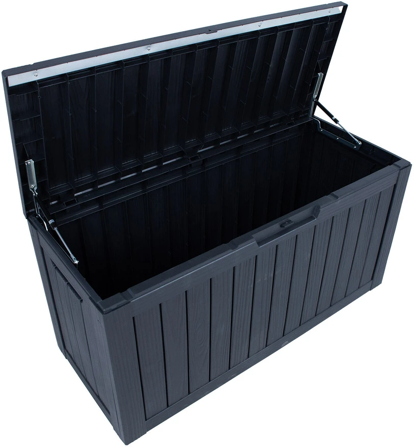 Home4You Sandėliavimo dėžė BOMM 117,5×47,5xH59cm/300L, juodas plastikas