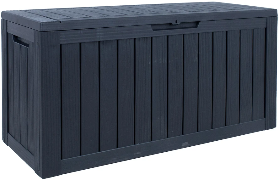Home4You Sandėliavimo dėžė BOMM 117,5×47,5xH59cm/300L, juodas plastikas