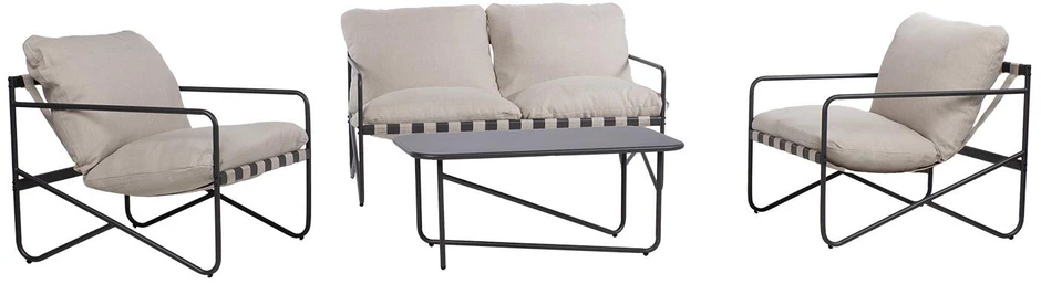 Lauko baldų komplektas Home4You Sodo baldų komplektas „KORO“: stalas, sofa ir 2 foteliai