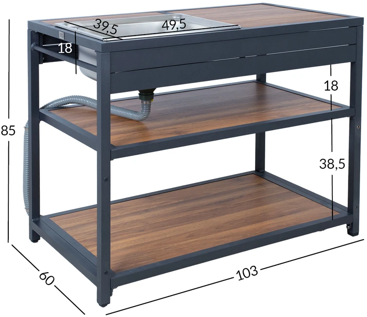 Home4You Outdoor virtuvės modulis BODEN 103x60x85cm