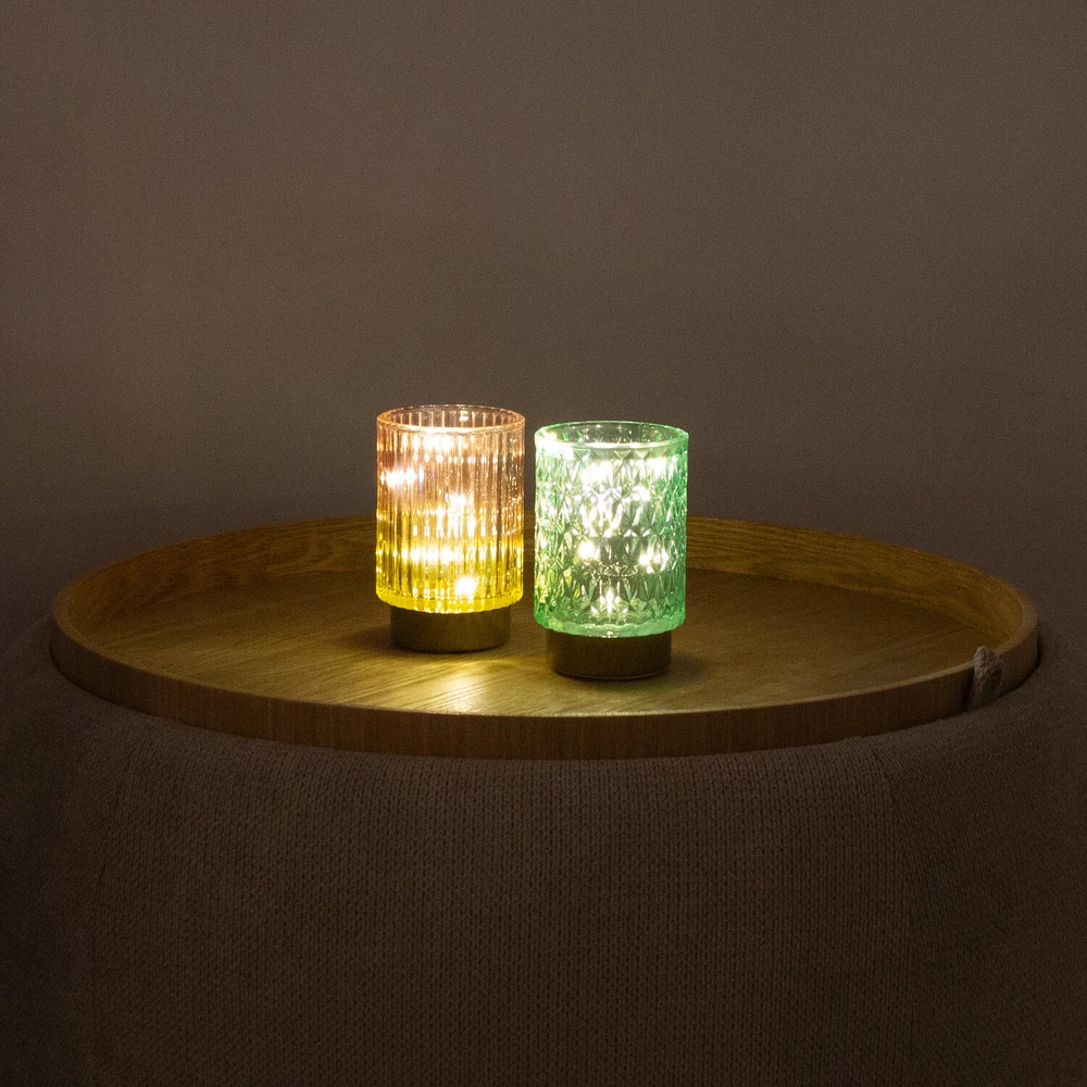 Home4You LED šviestuvas WINGS AMBER H13cm daugiaspalvis, su taimeriu