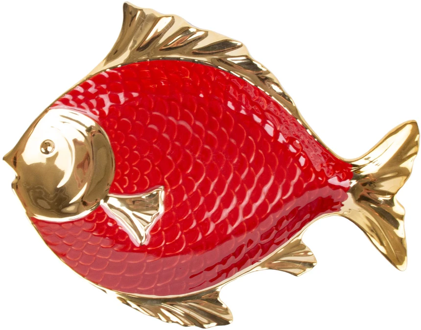 Home4You Lėkštė GOLDFISH 44x36cm, raudona