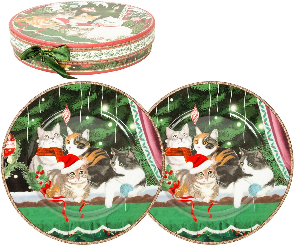 Home4You Lėkštės MIA CATS D19cm 2vnt dovanų dėžutėje