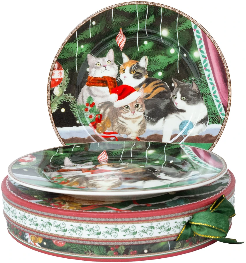 Home4You Lėkštės MIA CATS D19cm 2vnt dovanų dėžutėje