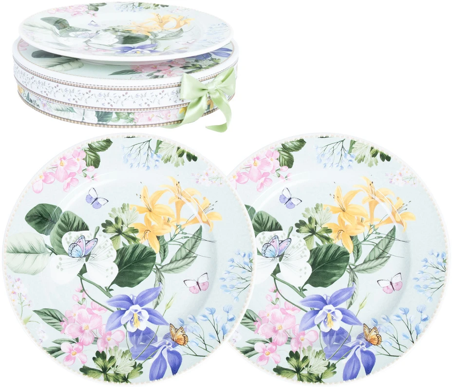 Home4You Lėkštės MIA FLORA 19cm 2vnt dovanų dėžutėje