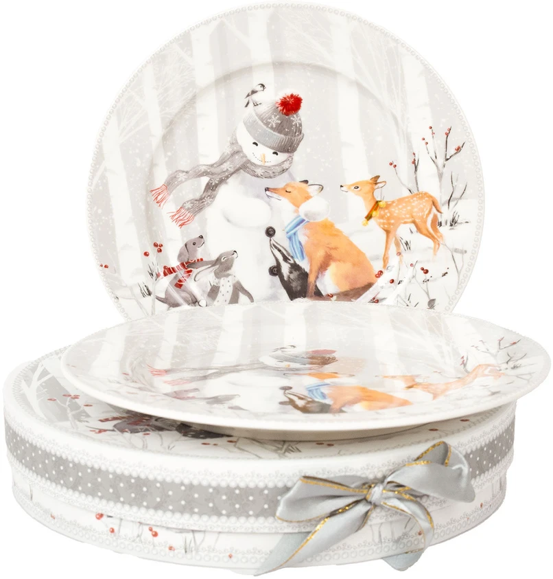 Home4You Lėkštės MIA SNOW D19cm 2vnt dovanų dėžutėje