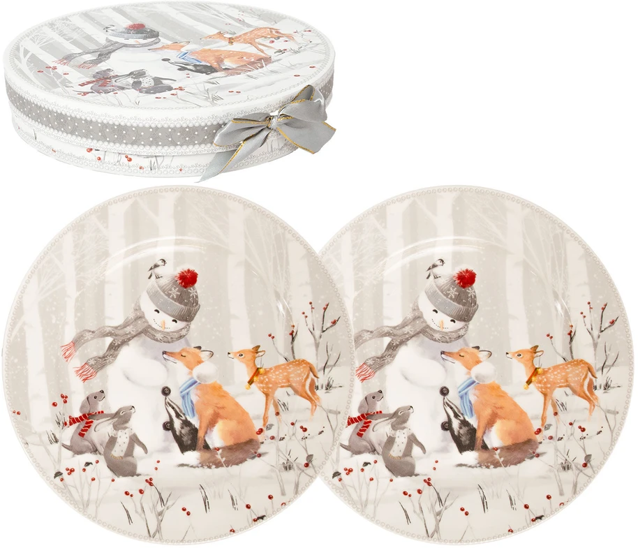 Home4You Lėkštės MIA SNOW D19cm 2vnt dovanų dėžutėje