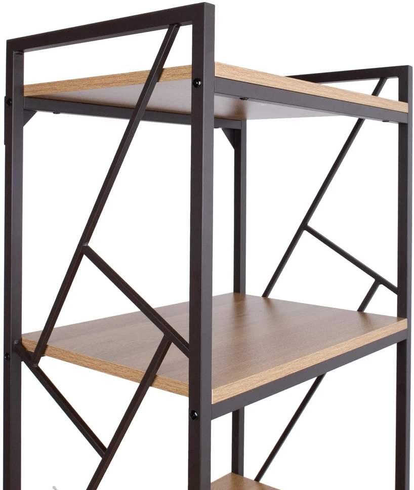 Home4You Lentyna STUDY, 5 pakopu, 60x40x180cm, med˛iaga: melamino lenta, spalva: a˛uolo, plieno remas, spalva: ruda