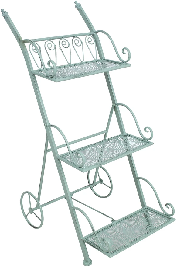 Home4You Shelf MINT 34x50xH81cm, antique žalias metal