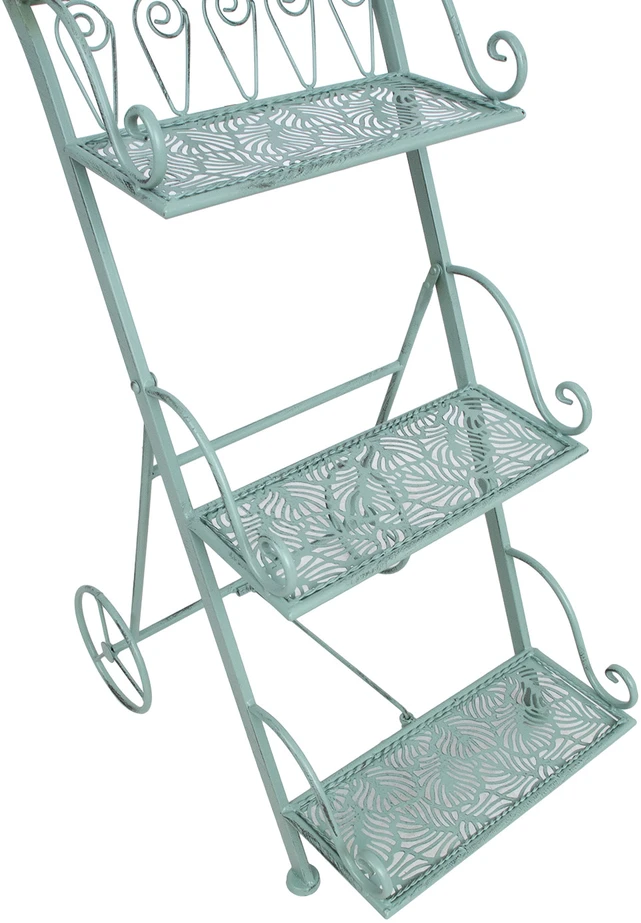 Home4You Shelf MINT 34x50xH81cm, antique žalias metal