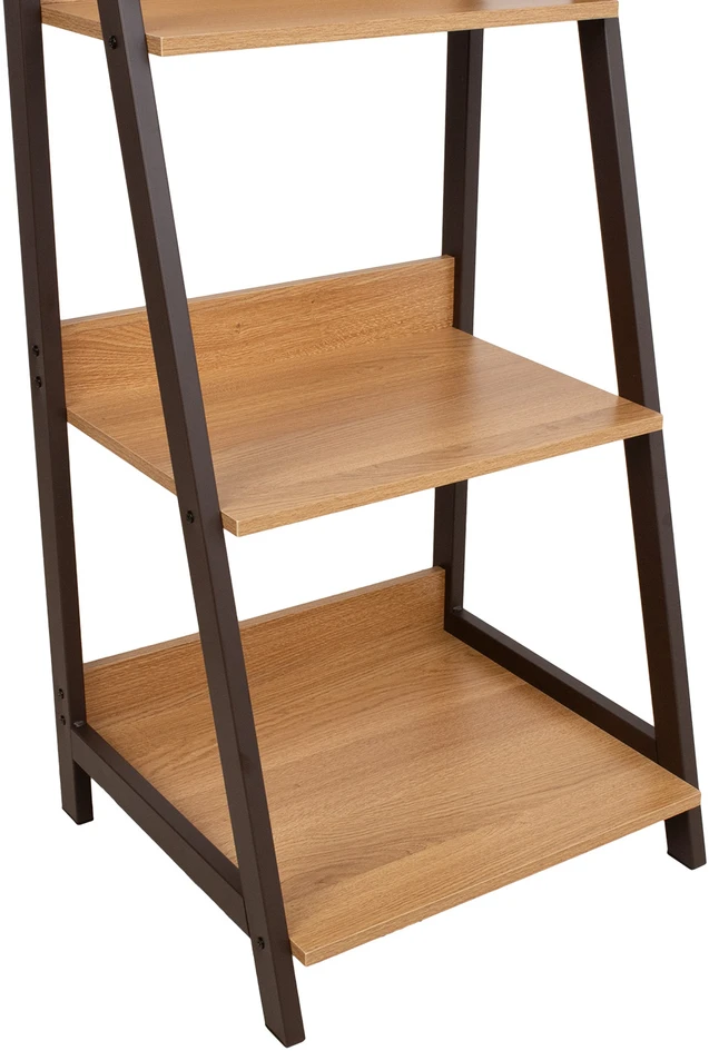 Home4You Lentyna STEP, 4 pakopu, 52x48x146,5cm, med˛iaga: melamino lenta, spalva: a˛uolo, plieno remas, spalva: ruda