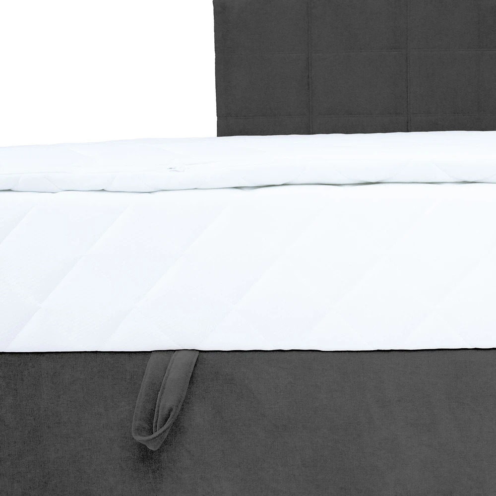 Home4You Kontinentinė lova LEVI 120x200 cm, Tamsiai Pilka, su Kišeninių Spyruoklių Čiužiniu