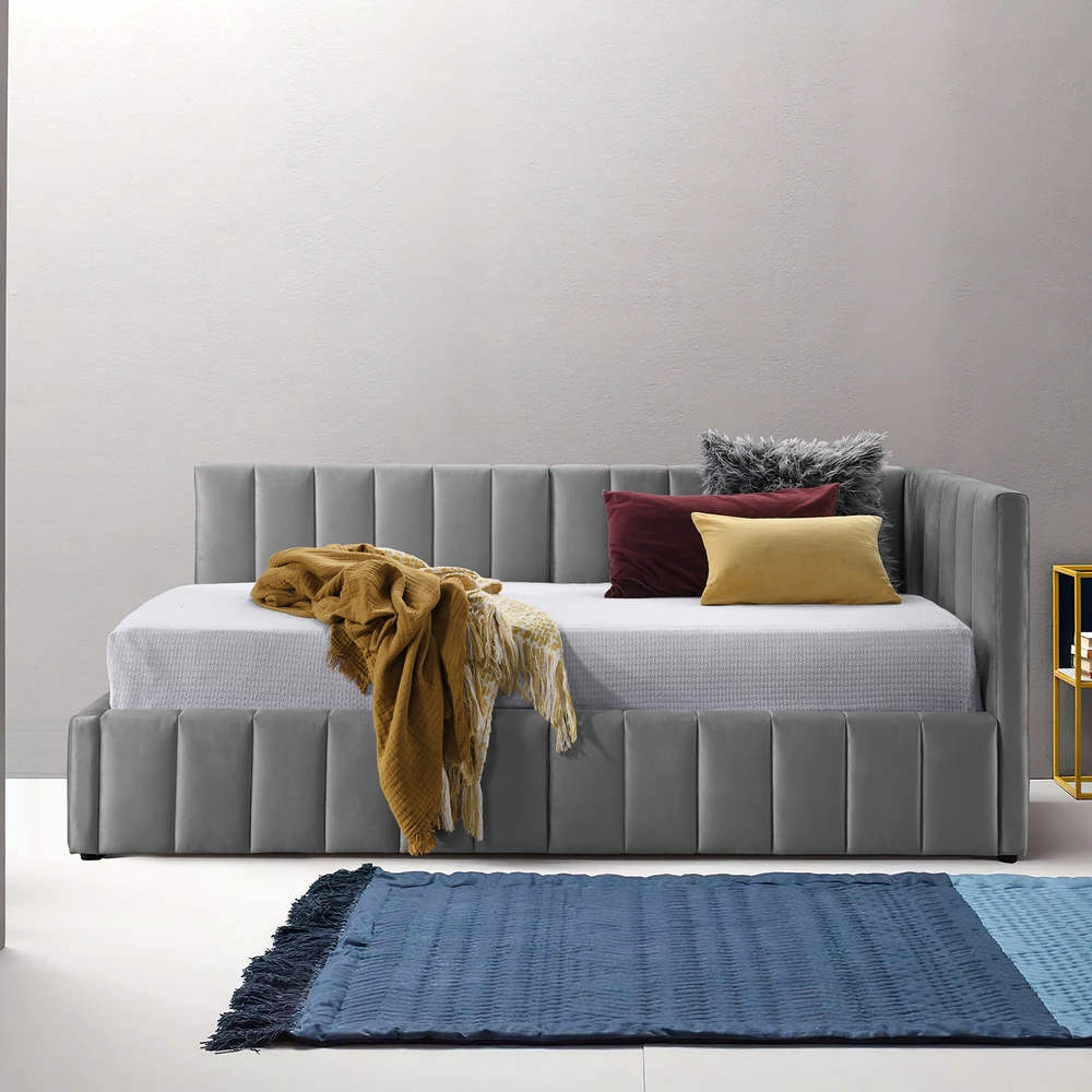 Home4You Lova JASPER 90x200 cm su čiužiniu HARMONY UNO, Pilka