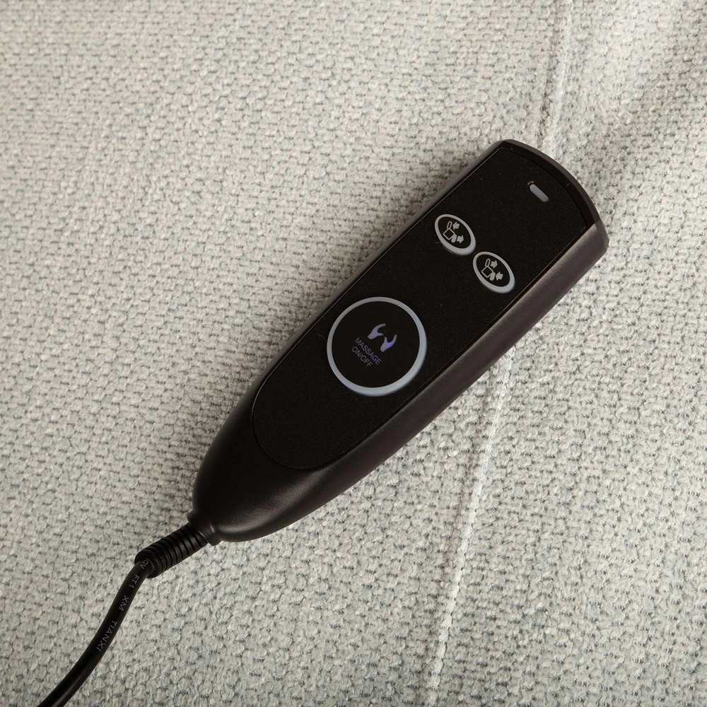 Fotelis Home4You Atlošiamas krėslas KATY su elektriniu mechanizmu ir masažo funkcija, melsvai baltas