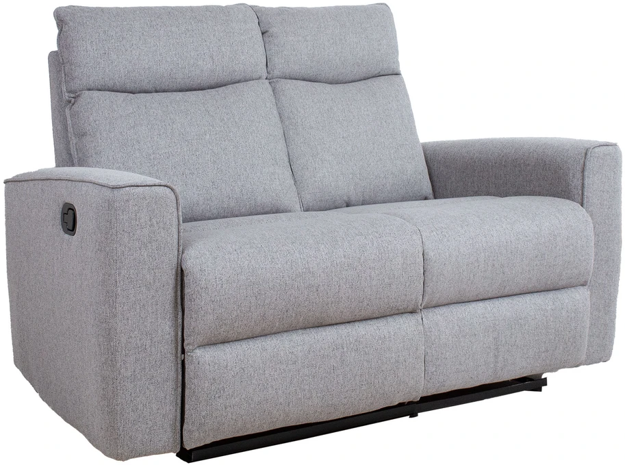 Home4You Dvivietė sofa MORA su rankiniu mechanizmu, pilka