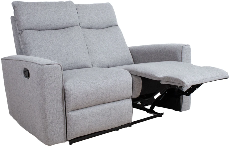 Home4You Dvivietė sofa MORA su rankiniu mechanizmu, pilka