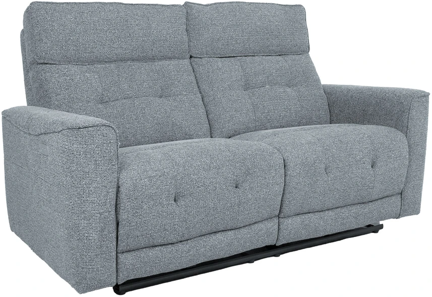 Home4You Dvivietė atlošiama sofa BOSCO su elektriniu mechanizmu, melsvai pilka