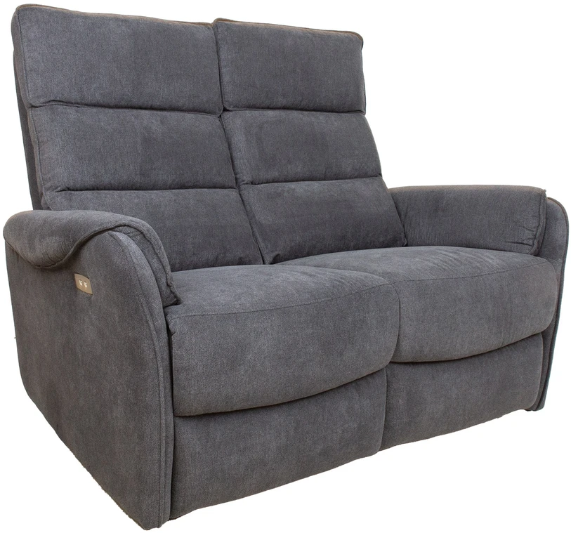 Fotelis Home4You Dvivietė sofa BOWERS su elektriniu mechanizmu, melsvai pilka