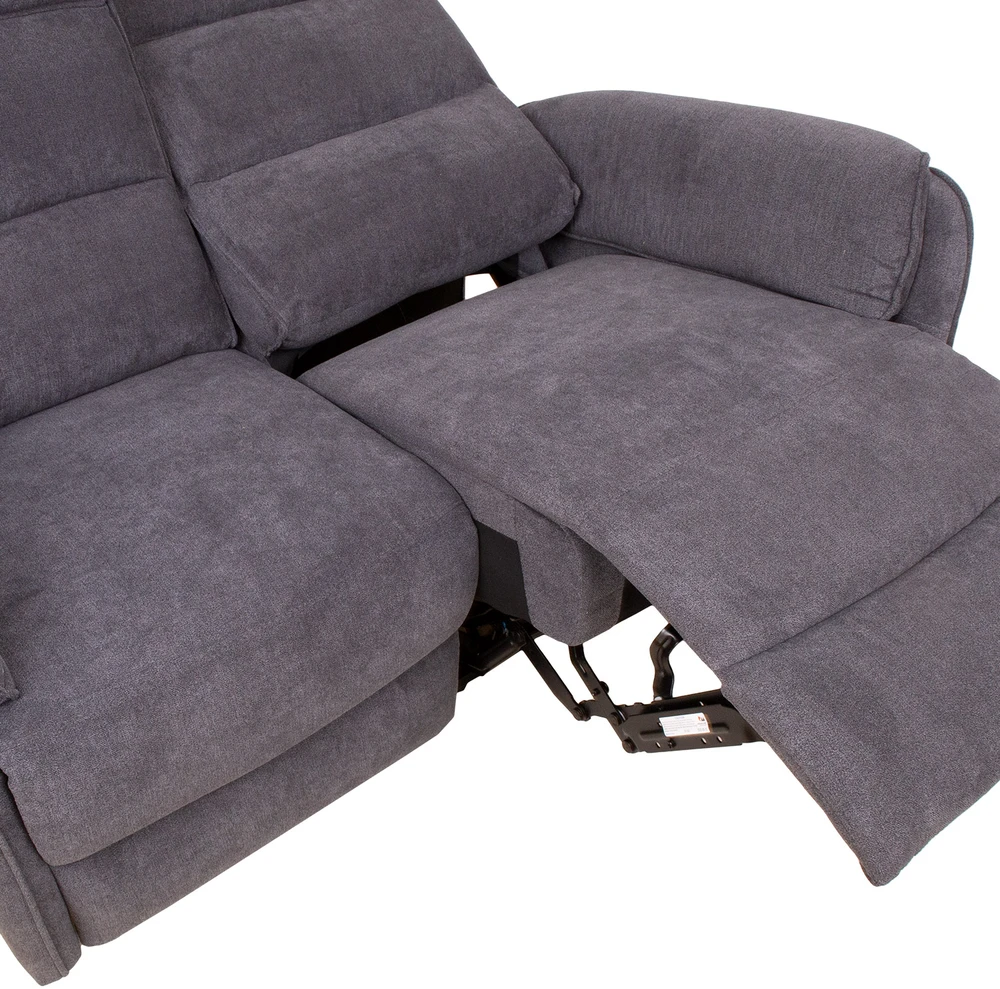 Fotelis Home4You Dvivietė sofa BOWERS su elektriniu mechanizmu, melsvai pilka