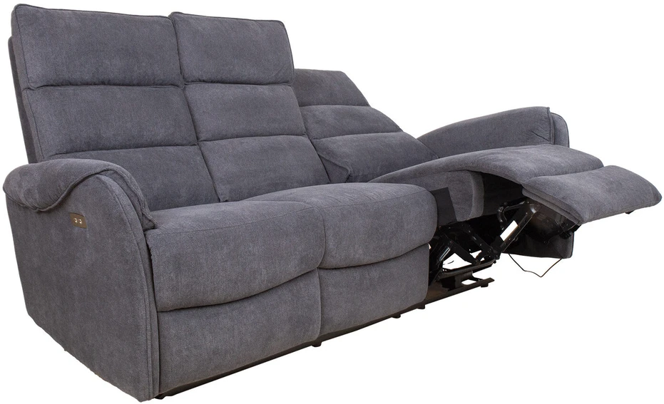 Home4You Sofa-reglaineris BOWERS 3 vietų Elektrinis Melsvai Pilka