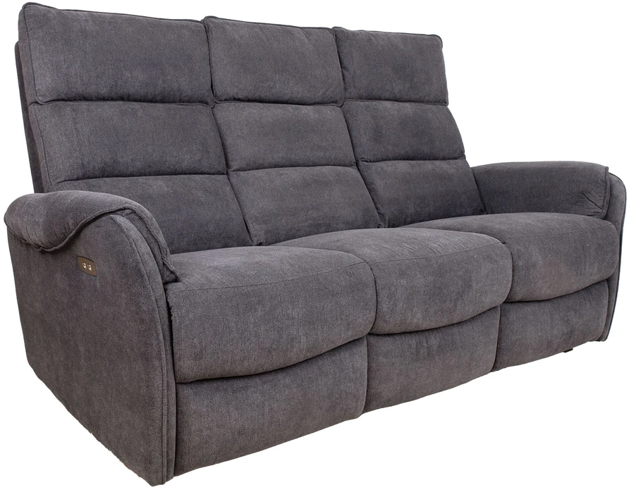 Home4You Trivietė atlošiama sofa BOWERS su elektriniu mechanizmu, melsvai pilka