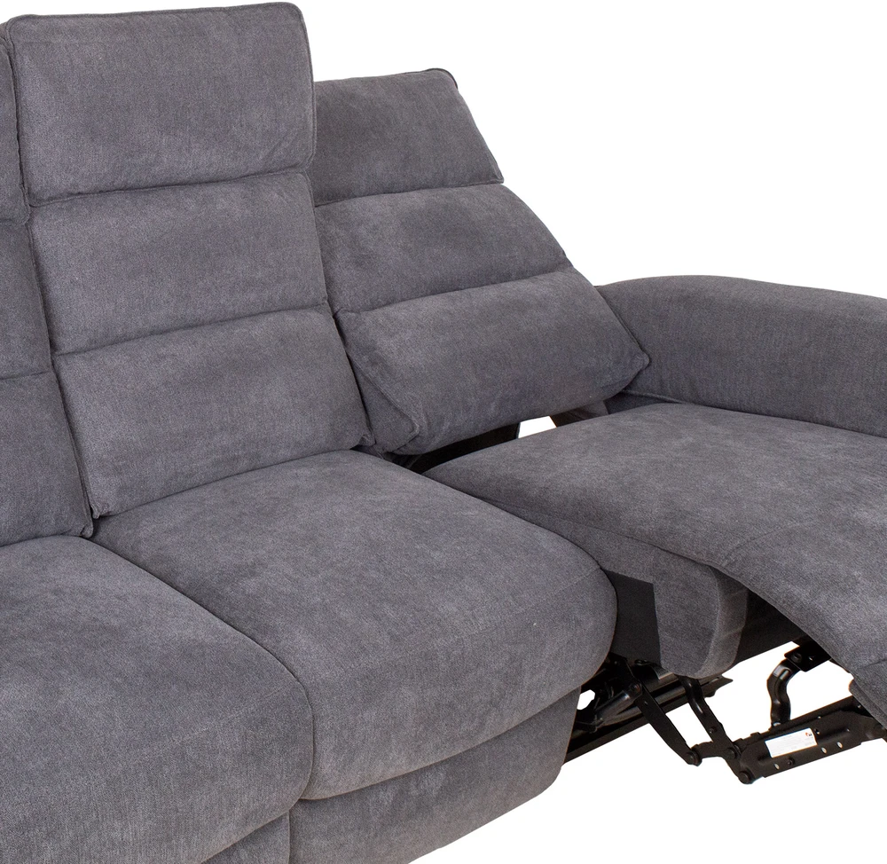 Home4You Trivietė atlošiama sofa BOWERS su elektriniu mechanizmu, melsvai pilka