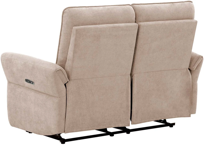 Home4You Atlošiama sofa DAMIKA 2 vietų su elektriniu mechanizmu, šviesiai ruda