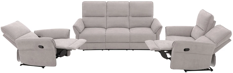 Home4You Sofa-reglaineris DAMIKA Trivietė Elektrinė Pilka