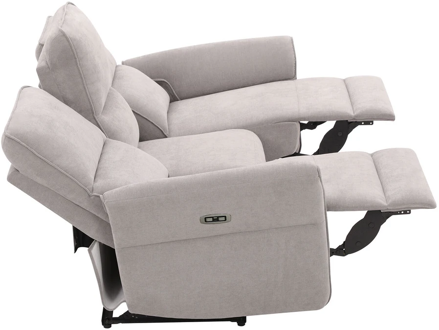 Home4You Sofa-reglaineris DAMIKA Trivietė Elektrinė Pilka