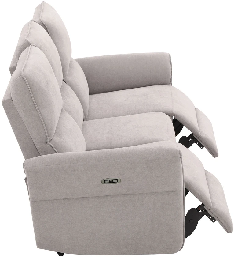 Home4You Sofa-reglaineris DAMIKA Trivietė Elektrinė Pilka