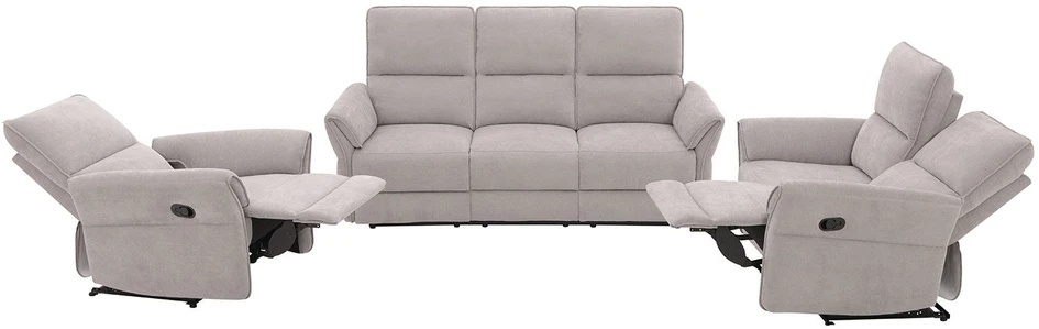 Home4You Sofa-reglaineris DAMIKA Trivietė Elektrinė Pilka