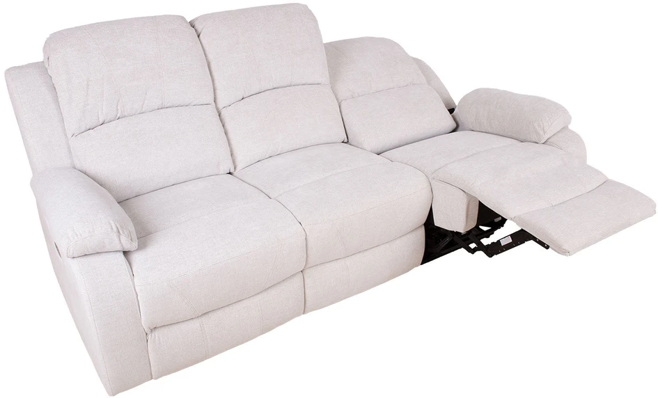 Home4You Trivietė atlošiama sofa FELICIA su elektriniu mechanizmu, natūrali balta