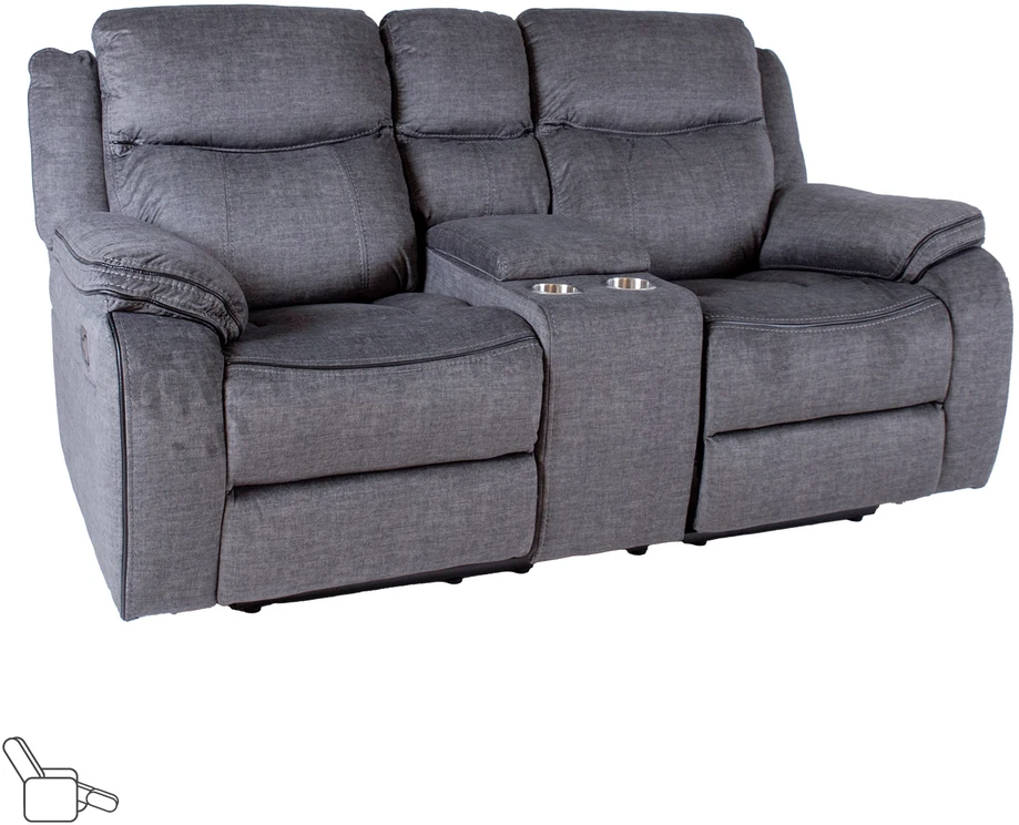 Fotelis Home4You Atlošas sofa GENTRY 2-vietė su rankiniu mechanizmu, pilka