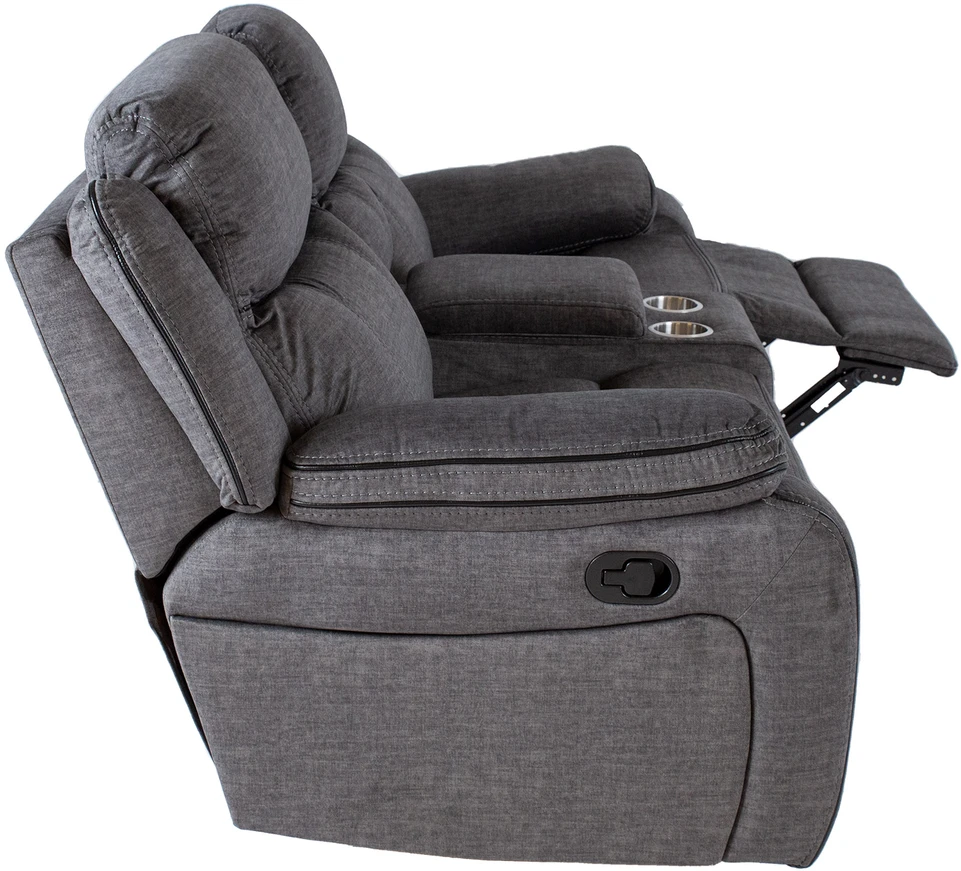 Fotelis Home4You Atlošas sofa GENTRY 2-vietė su rankiniu mechanizmu, pilka
