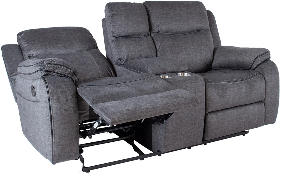 Fotelis Home4You Atlošas sofa GENTRY 2-vietė su rankiniu mechanizmu, pilka